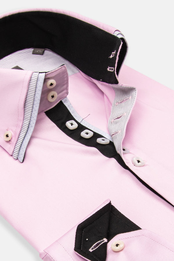 Camisa Hombre Vesuvio Iconic Satin Rosa