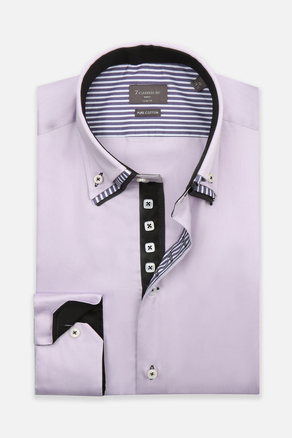 Vesuvio Iconic Satin Man Shirt Lilac