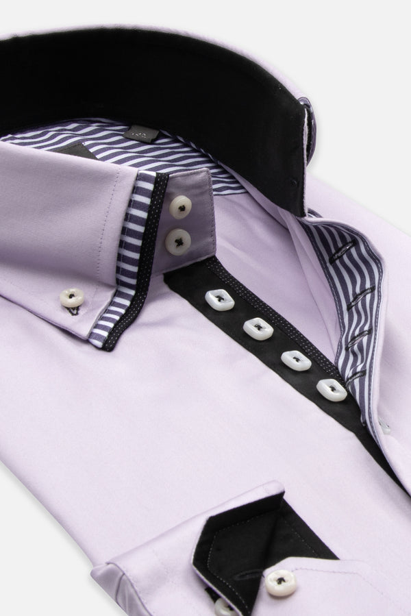 Vesuvio Iconic Satin Man Shirt Lilac
