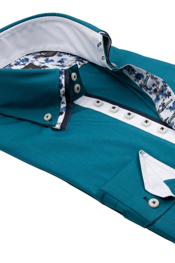 Chemise Homme Vesuvio Iconic Popelin Stretch Vert