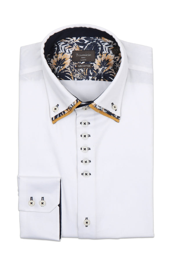 Vesuvio Iconic Herren Hemd Satin Weiss