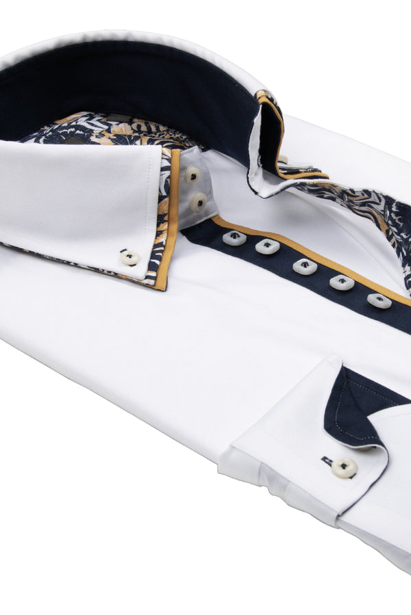 Vesuvio Iconic Herren Hemd Satin Weiss
