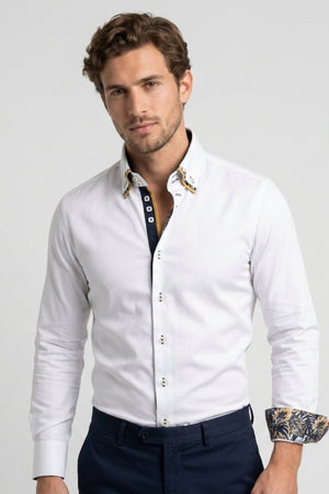 Camisa Hombre Vesuvio Iconic Satin Blanco