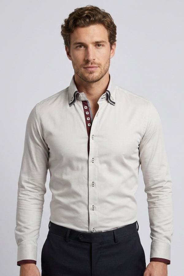 Vesuvio Iconic Satin Men’s Shirt Grey