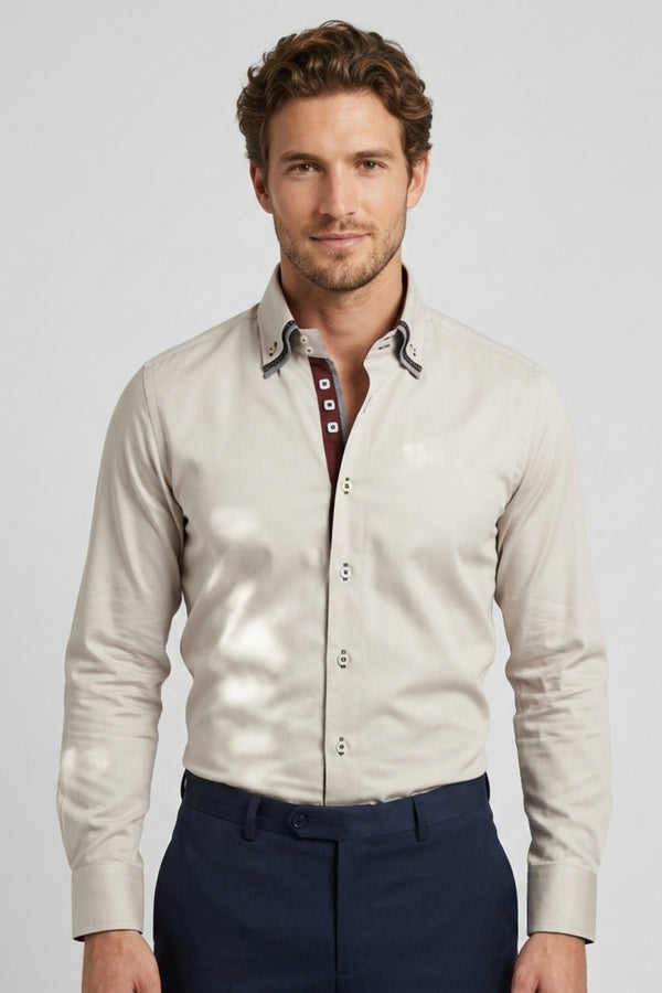 Vesuvio Iconic Satin Men’s Shirt Grey