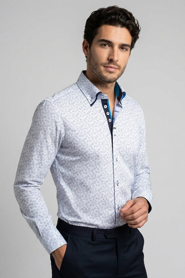 Marco Polo Iconic Armored Man Shirt White Light Blue
