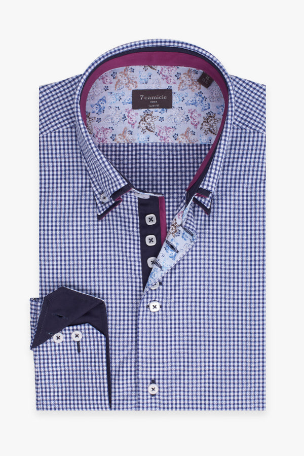 Camisa Hombre Marco Polo Iconic Algodon Azul Blanco