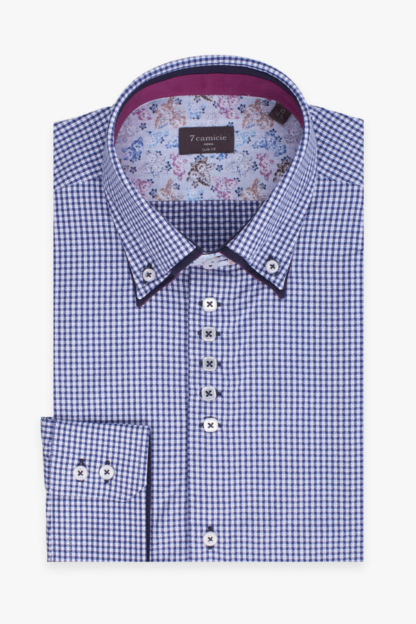 Camicia Uomo Marco Polo Iconic Cotone Blu Bianco