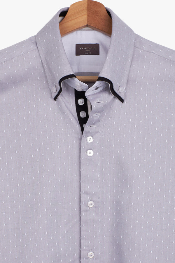 Camicia Uomo Marco Polo Iconic Oxford Grigio Bianco