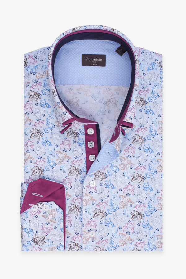 Camicia Uomo Marco Polo Iconic Popelin Bianco Blu