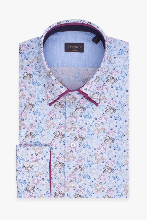 Camicia Uomo Marco Polo Iconic Popelin Bianco Blu