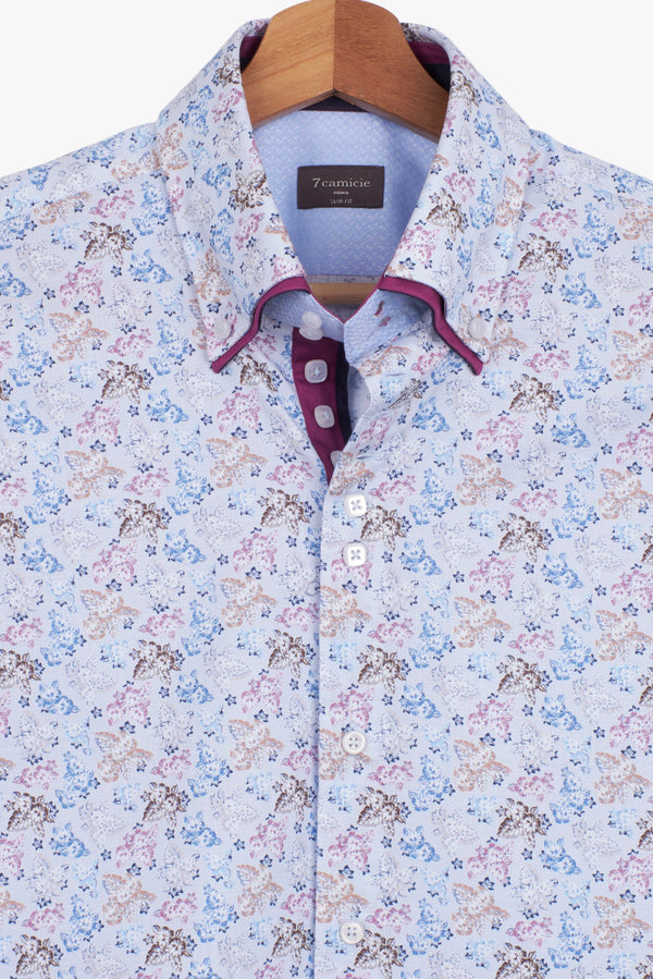 Marco Polo Iconic Poplin Man Shirt White Blue