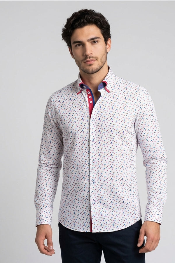 Chemise Homme Marco Polo Iconic Popelin Blanc Rose
