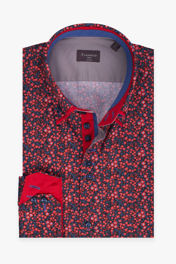 Chemise Homme Marco Polo Iconic Popelin Rouge Bleu