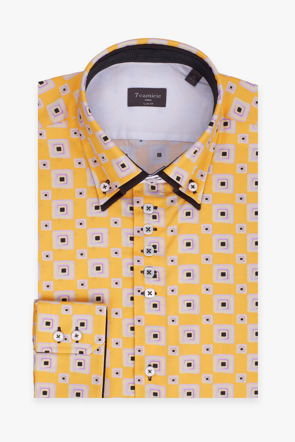 Chemise Homme Marco Polo Iconic Popelin Jaune Lilas