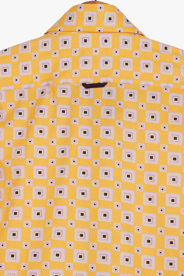 Camicia Uomo Marco Polo Iconic Popelin Giallo Lilla