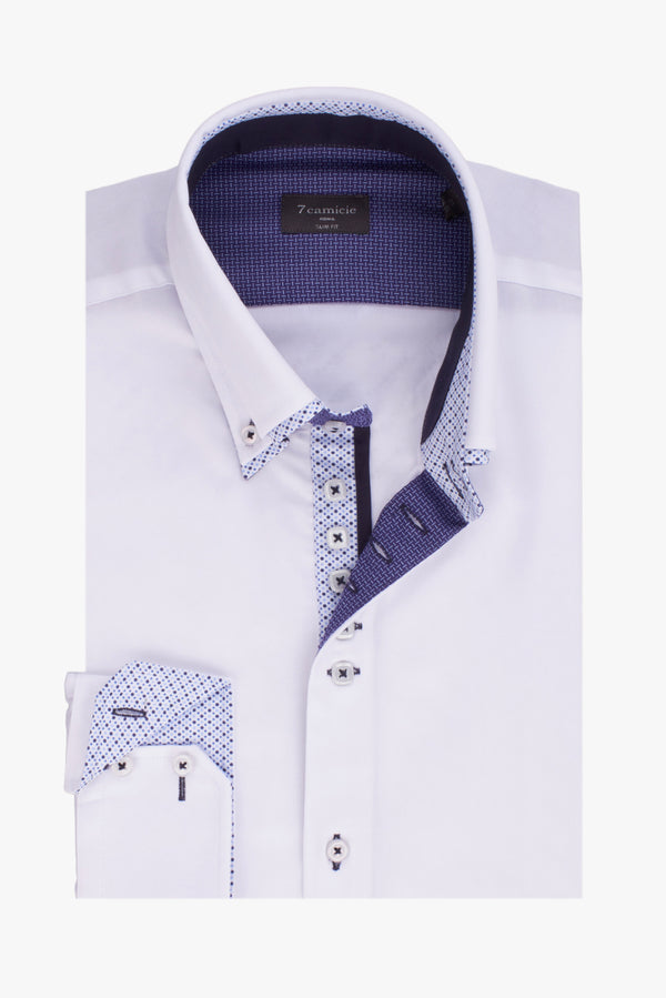 Camicia Uomo Marco Polo Iconic Satin Bianco