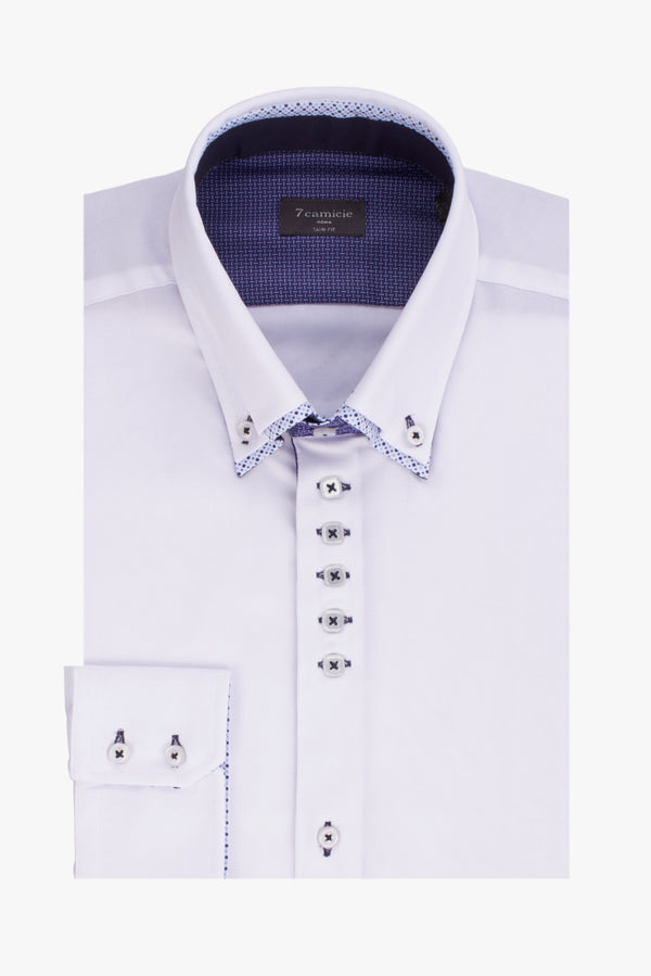 Camicia Uomo Marco Polo Iconic Satin Bianco