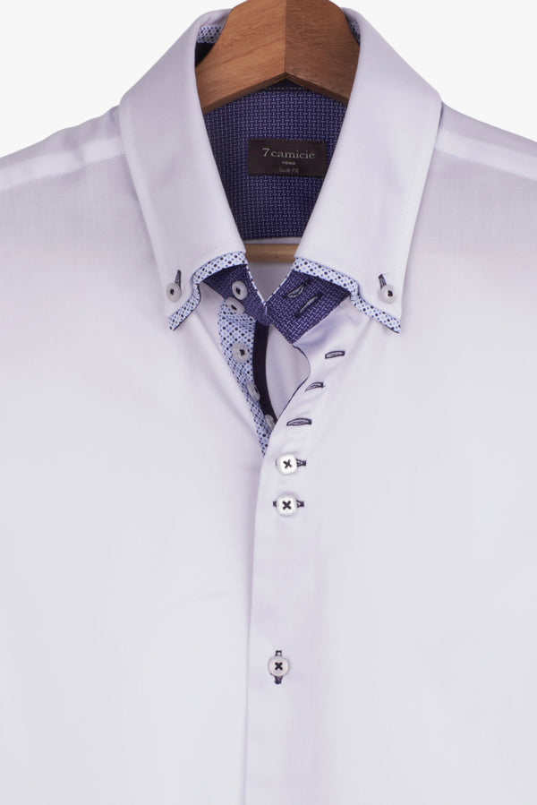 Camicia Uomo Marco Polo Iconic Satin Bianco