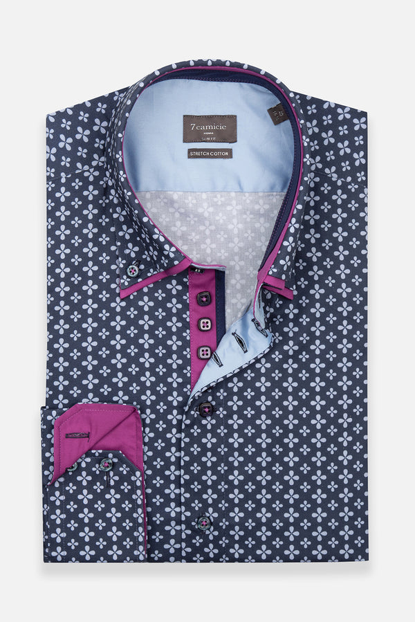 Camicia Uomo Marco Polo Iconic Popelin Stretch Blu Celeste