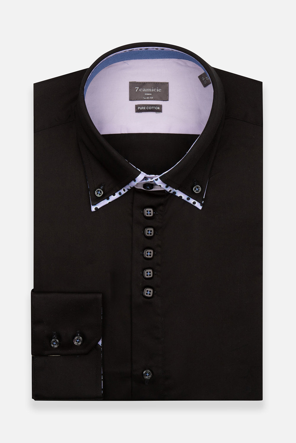 Marco Polo Iconic Satin Man Shirt Black 38/S Marco Polo Iconic Satin Man Shirt Black 38/S