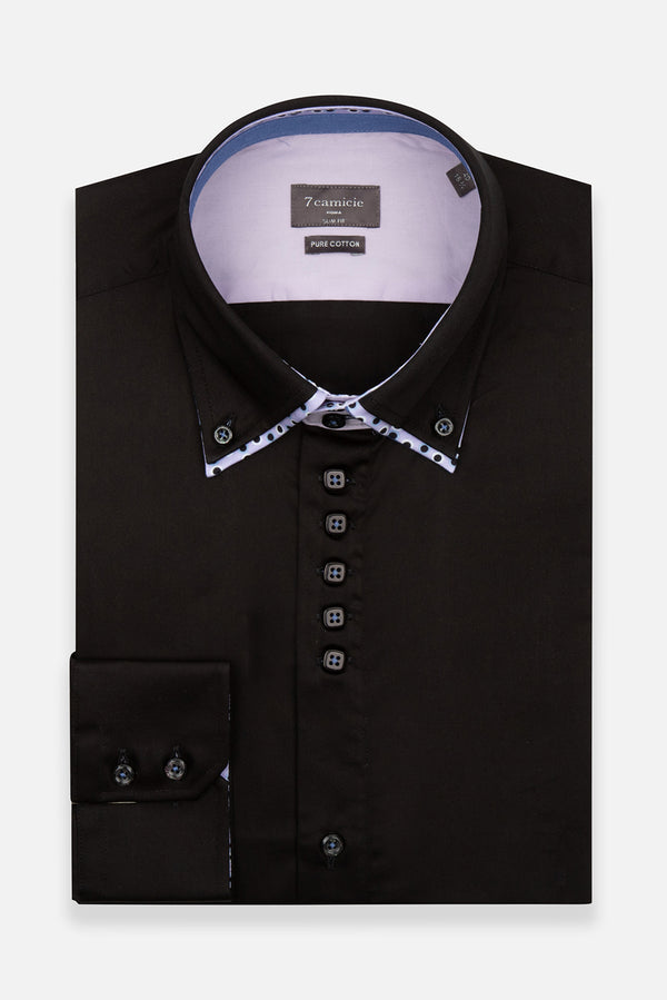 Camicia Uomo Marco Polo Iconic Satin Nero