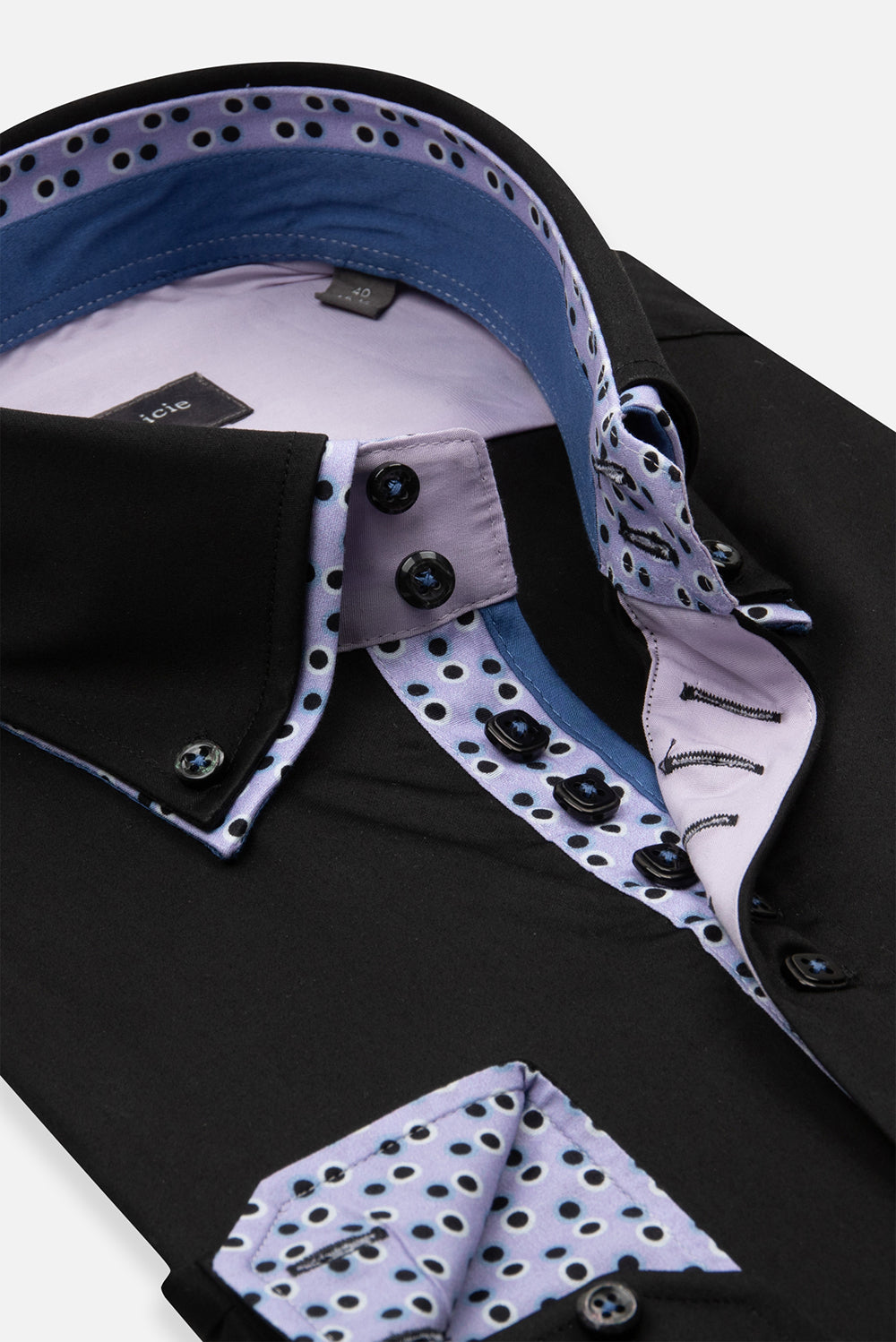 Marco Polo Iconic Satin Man Shirt Black 38/S Marco Polo Iconic Satin Man Shirt Black 38/S