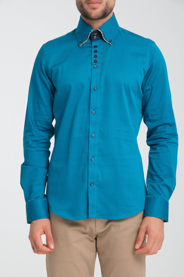 Camicia Uomo Marco Polo Iconic Satin Verde