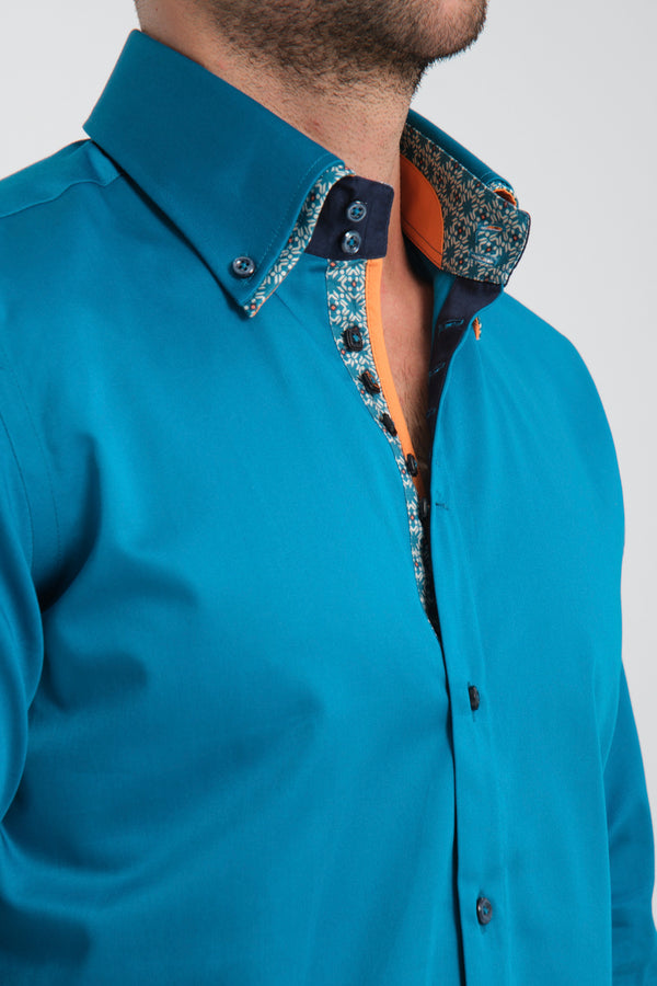 Camicia Uomo Marco Polo Iconic Satin Verde