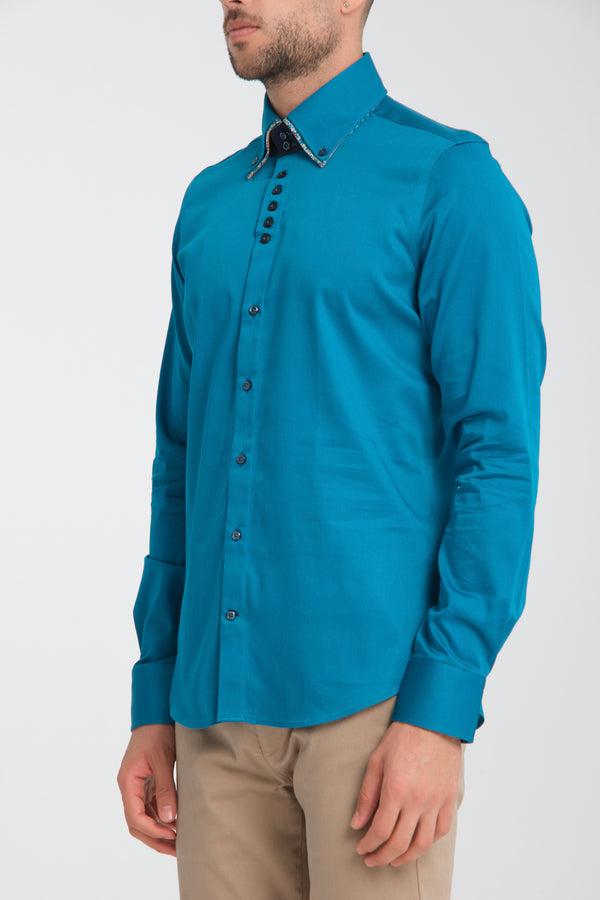 Camicia Uomo Marco Polo Iconic Satin Verde