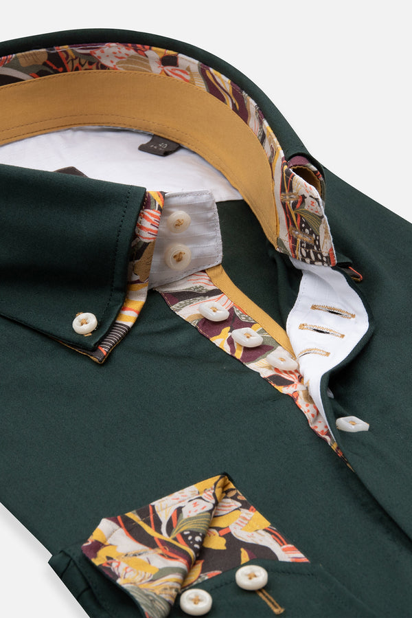 Marco Polo Iconic Satin Man Shirt Green