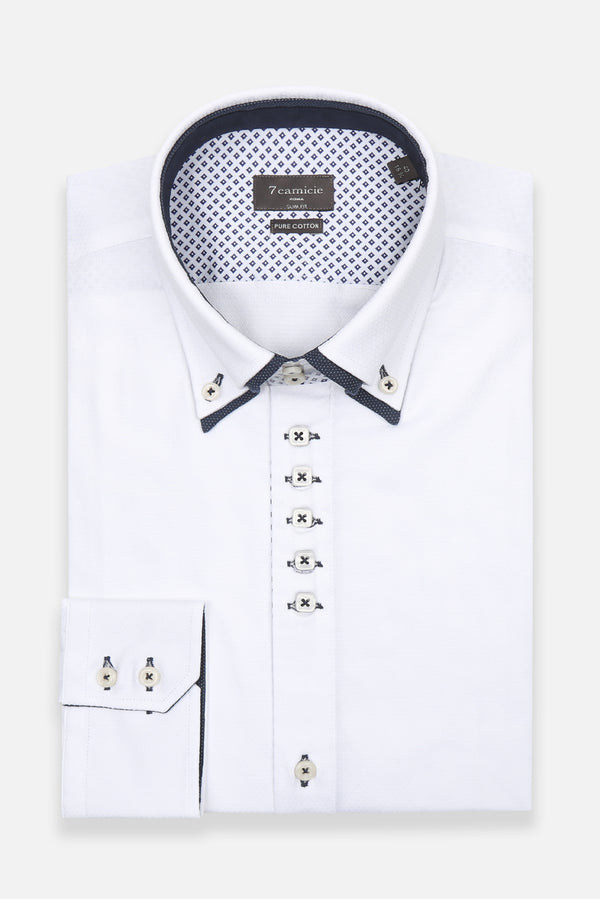 Chemise Homme Marco Polo Iconic Jacquard Blanc Blanc