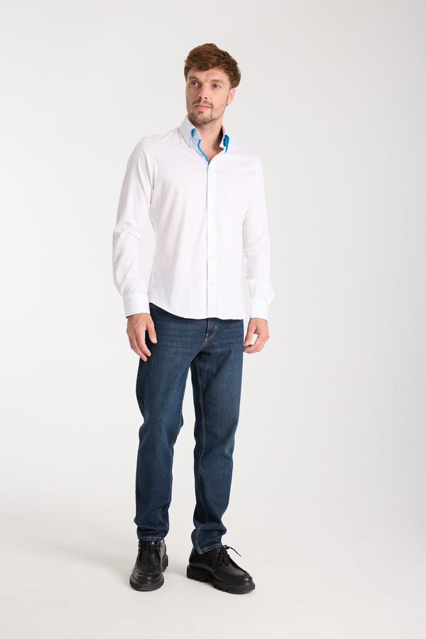 Marco Polo Iconic Satin Man Shirt White