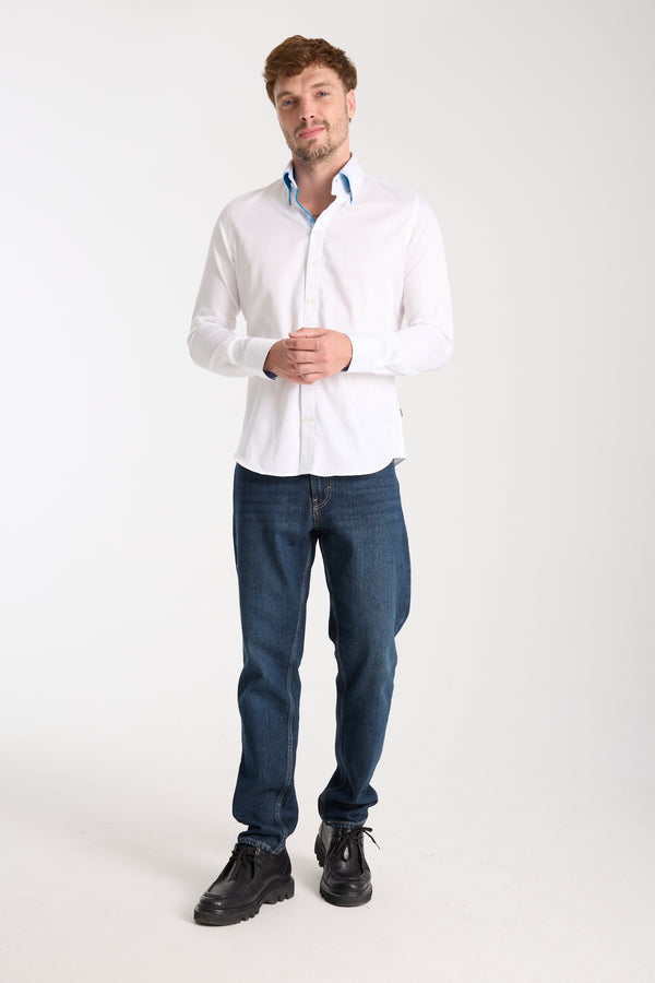 Marco Polo Iconic Satin Man Shirt White