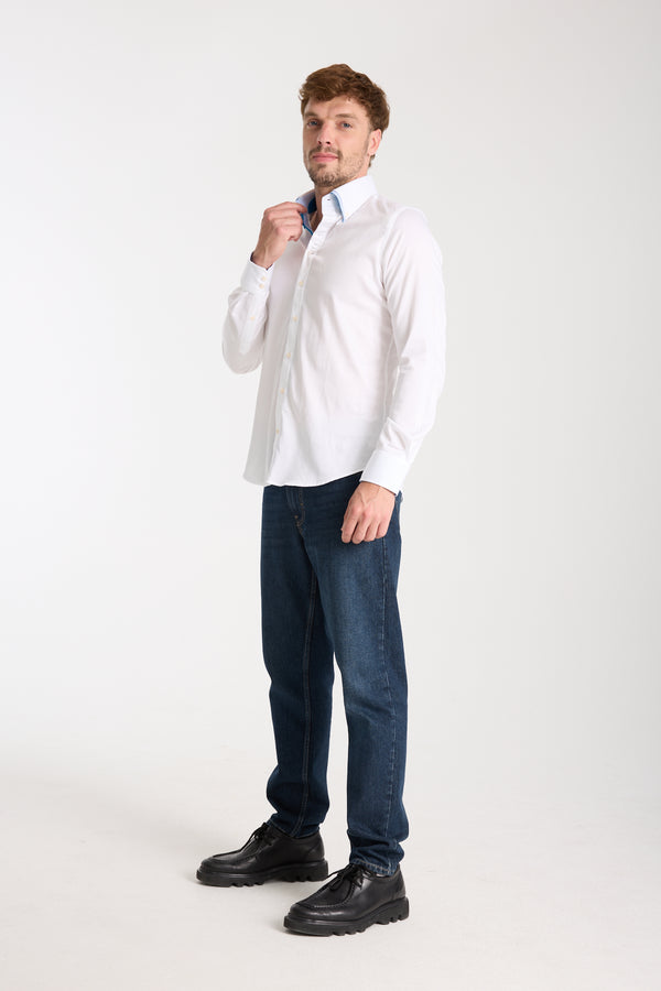 Marco Polo Iconic Satin Man Shirt White