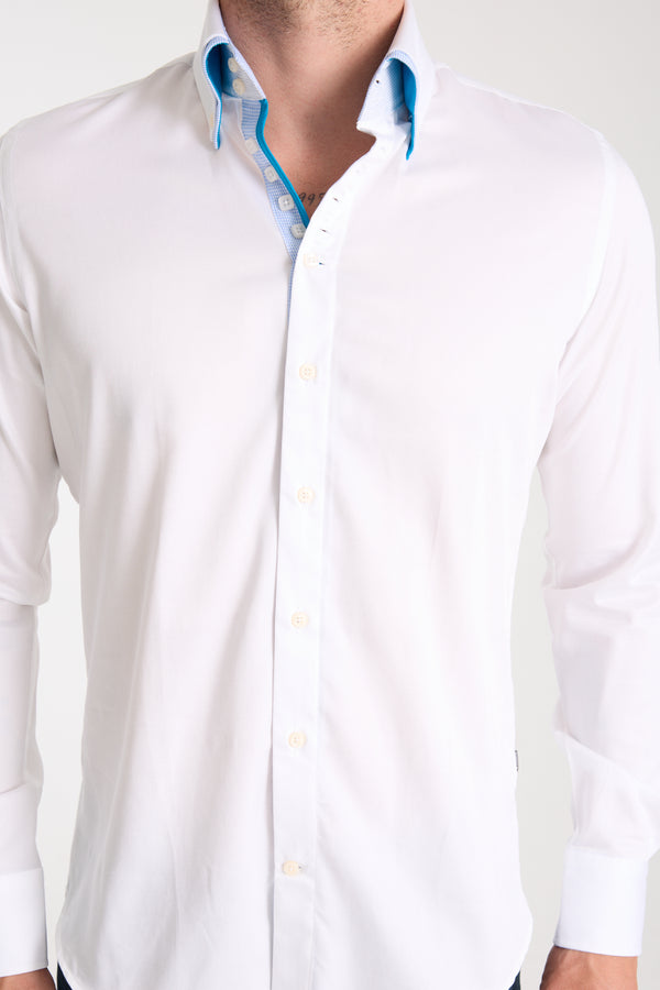 Marco Polo Iconic Satin Man Shirt White