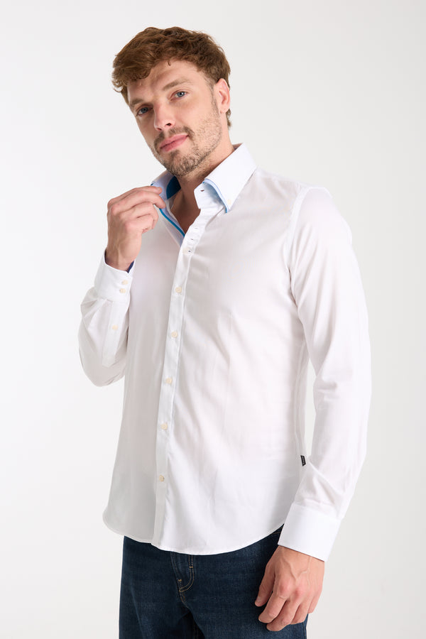 Marco Polo Iconic Satin Man Shirt White