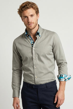 Marco Polo Iconic Satin Men’s Shirt Light Grey