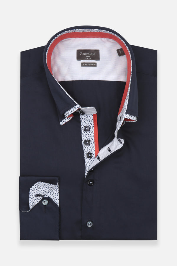 Marco Polo Iconic Herren Hemd Satin Blau