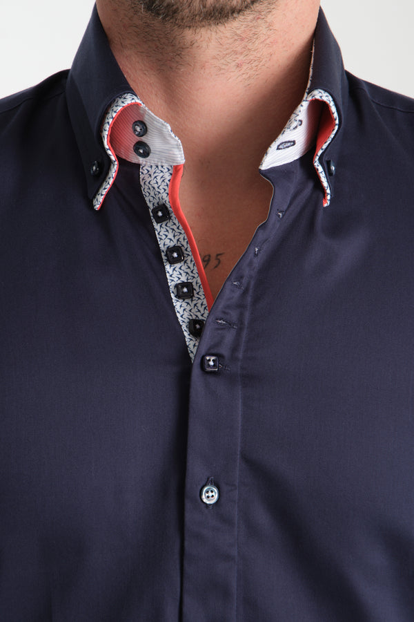 Marco Polo Iconic Herren Hemd Satin Blau