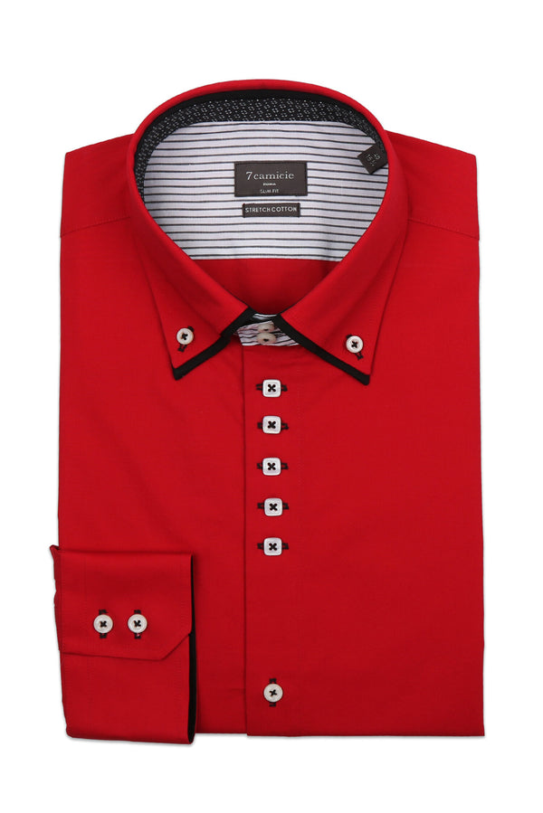 Marco Polo Iconic Herren Hemd Poplin Stretch Rot