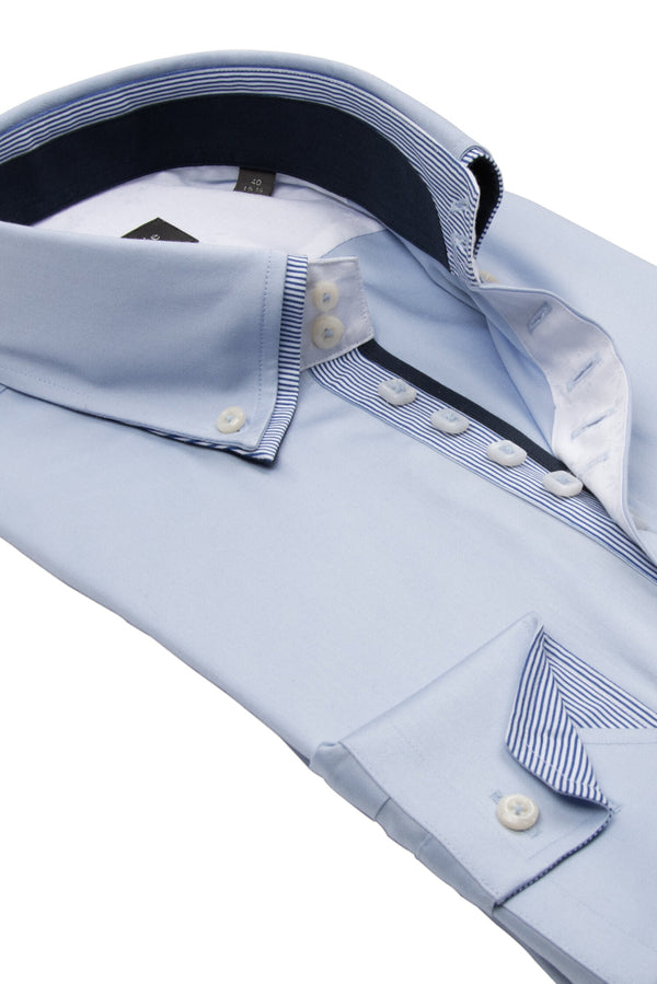 Marco Polo Iconic Herren Hemd Satin Hellblau