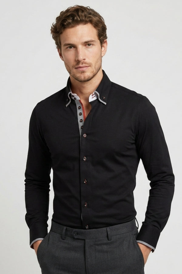 Marco Polo Iconic Satin Men’s Shirt Black