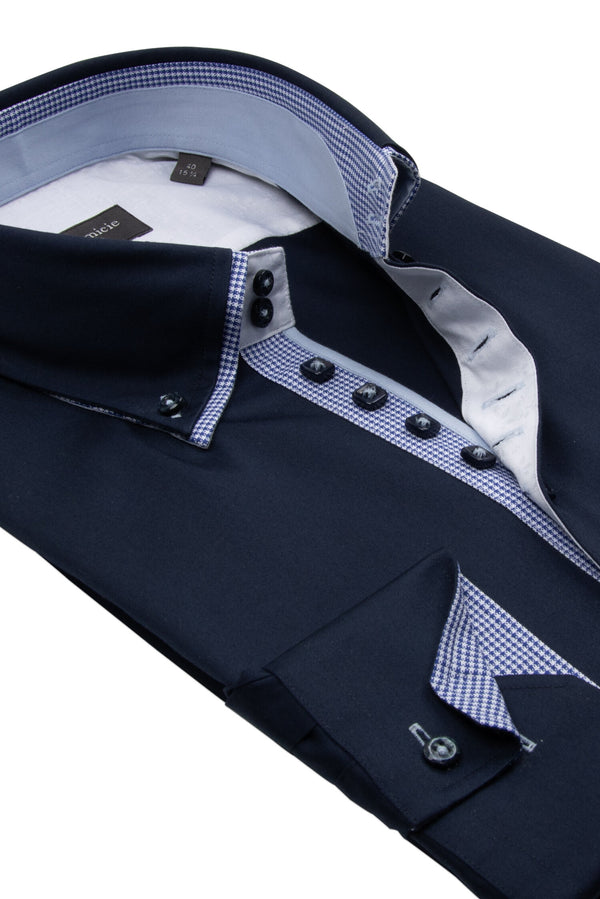 Marco Polo Iconic Herren Hemd Satin Blau