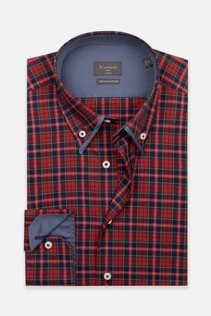 Sport Poplin Man Shirt Red Blue