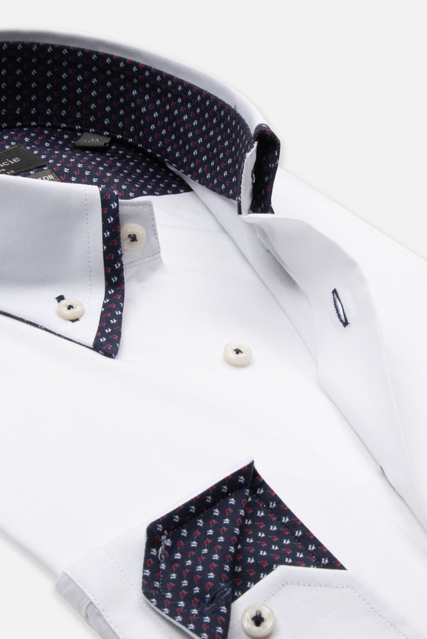 Chemise Homme Sport Popelin Stretch Blanc