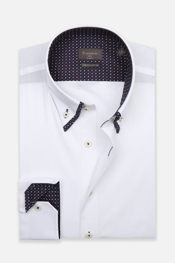 Chemise Homme Sport Popelin Stretch Blanc