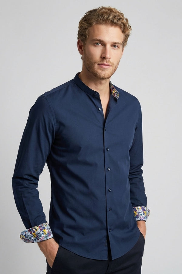 Camisa Hombre Caravaggio Sport Popelin Stretch Azul