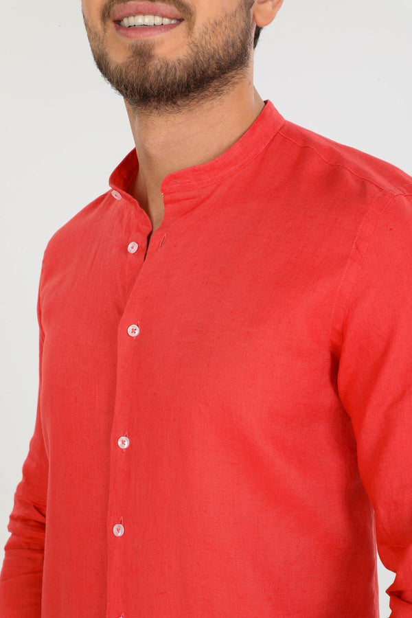 Caravaggio Essentials Linen Man Shirt Red