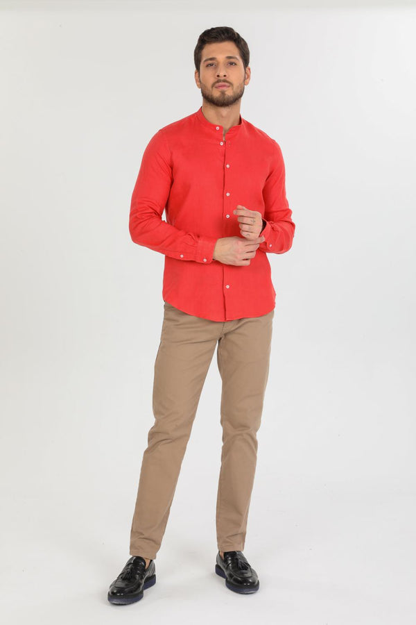 Caravaggio Essentials Linen Man Shirt Red